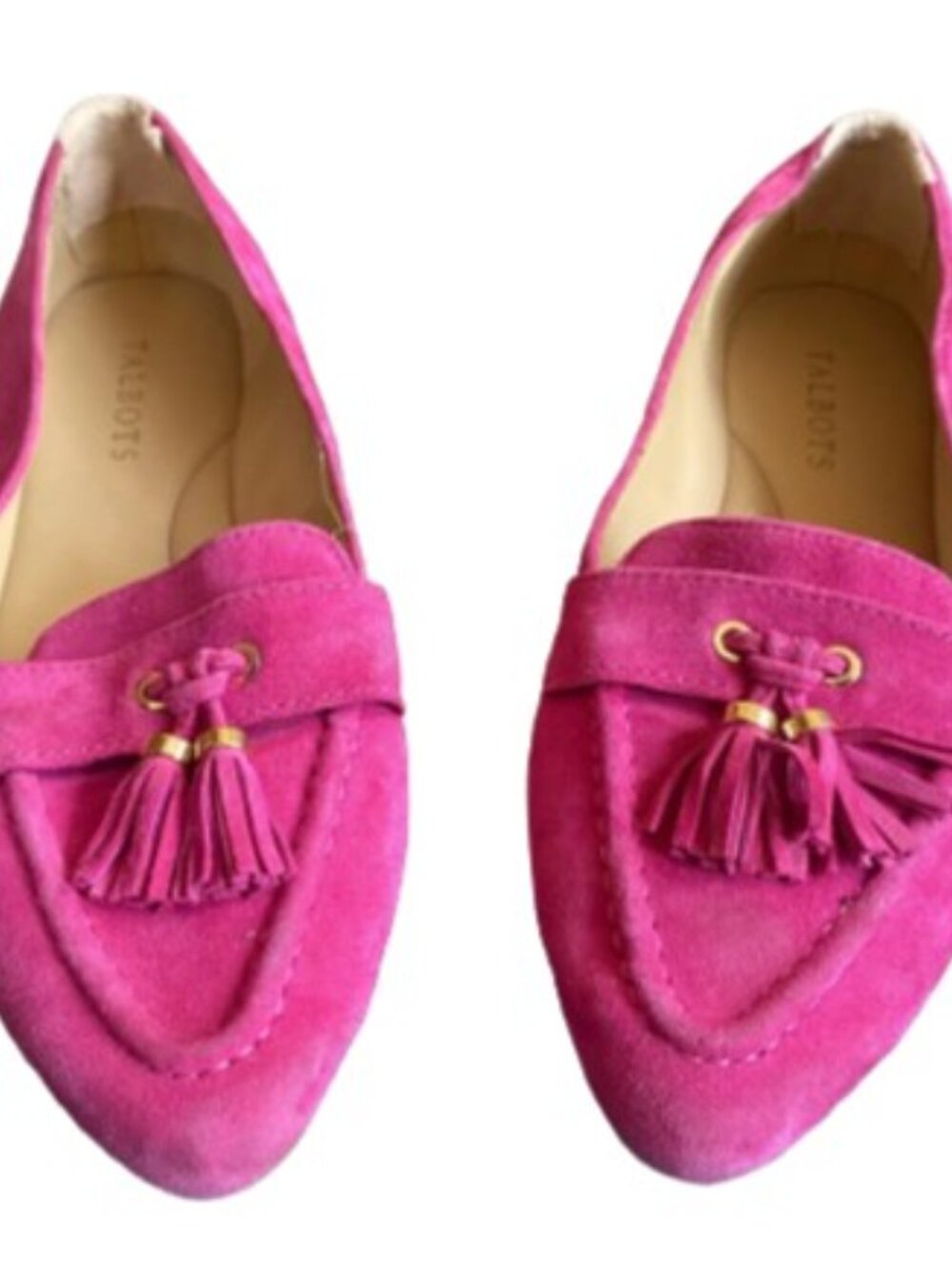 Talbots Fuchsia Pink size 7 Suede Tassel Loafers